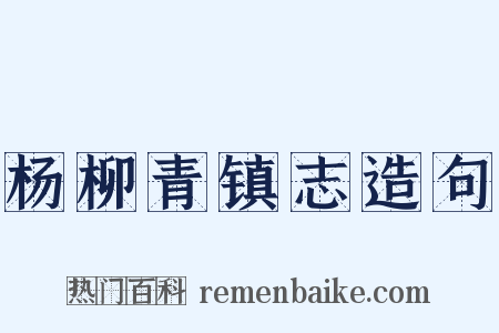 杨柳青镇志造句是什么意思的图片